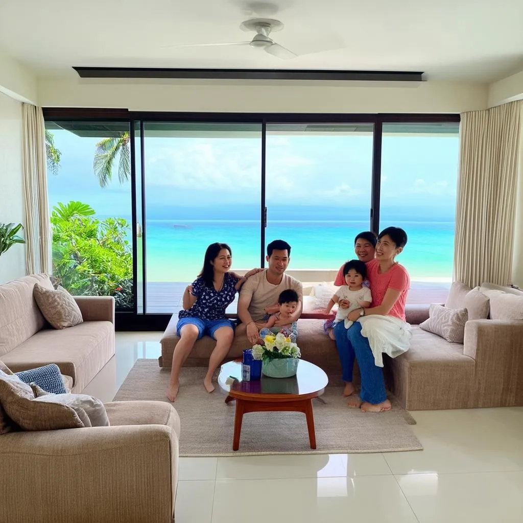 Family on vacation in Nha Trang